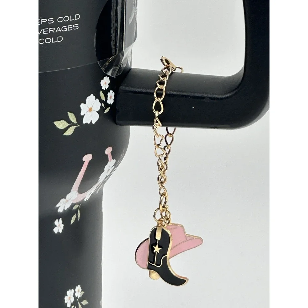 Steve Madden 40oz Insulated Tumbler Travel Mug Western Cowgirl Horseshoe Charm